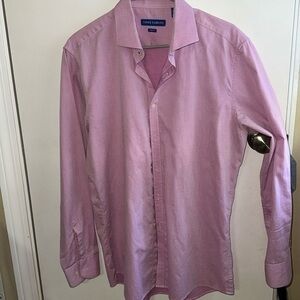 Men’s pink Vince camuto button down long sleeev‎ dress shirt size 16.5 34/35